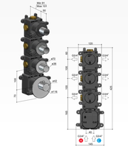 Hotbath Mate High Flow inbouwbox met 3 stopkranen