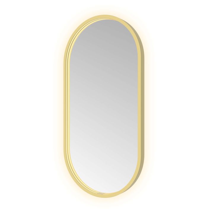 Hotbath Spiegel in aluminium frame / oval incl direct & indirect LED, spiegelverwarming, color changing, dimbaar, dottless, met afstandsbediening