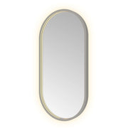 Hotbath Spiegel in aluminium frame / oval incl direct & indirect LED, spiegelverwarming, color changing, dimbaar, dottless, met afstandsbediening