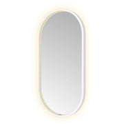Hotbath Spiegel in aluminium frame / oval incl direct & indirect LED, spiegelverwarming, color changing, dimbaar, dottless, met afstandsbediening