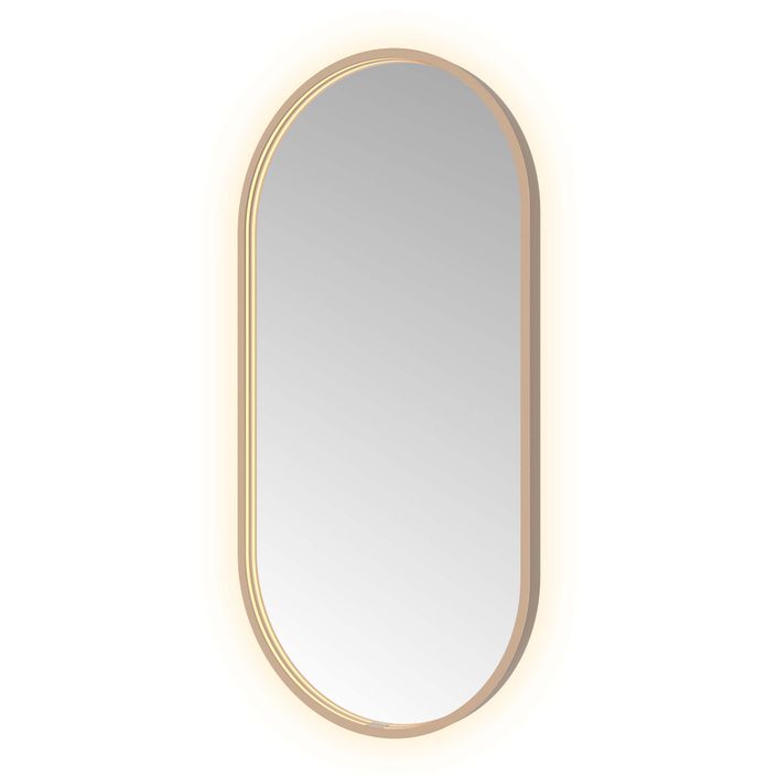 Hotbath Spiegel in aluminium frame / oval incl direct & indirect LED, spiegelverwarming, color changing, dimbaar, dottless, met afstandsbediening