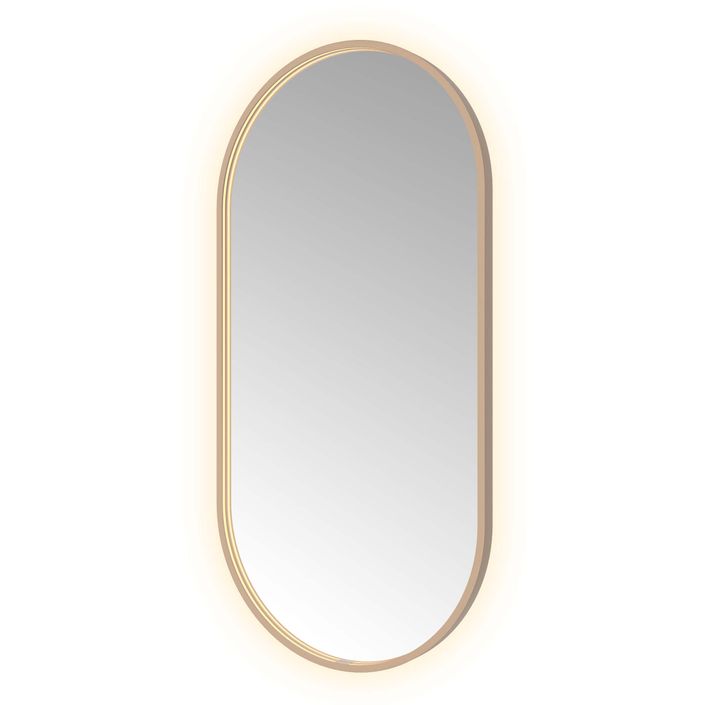 Hotbath Spiegel in aluminium frame / oval incl direct & indirect LED, spiegelverwarming, color changing, dimbaar, dottless, met afstandsbediening