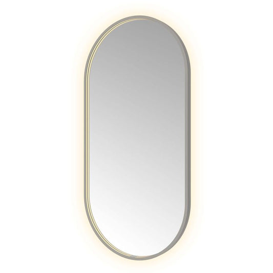 Hotbath Spiegel in aluminium frame / oval incl direct & indirect LED, spiegelverwarming, color changing, dimbaar, dottless, met afstandsbediening