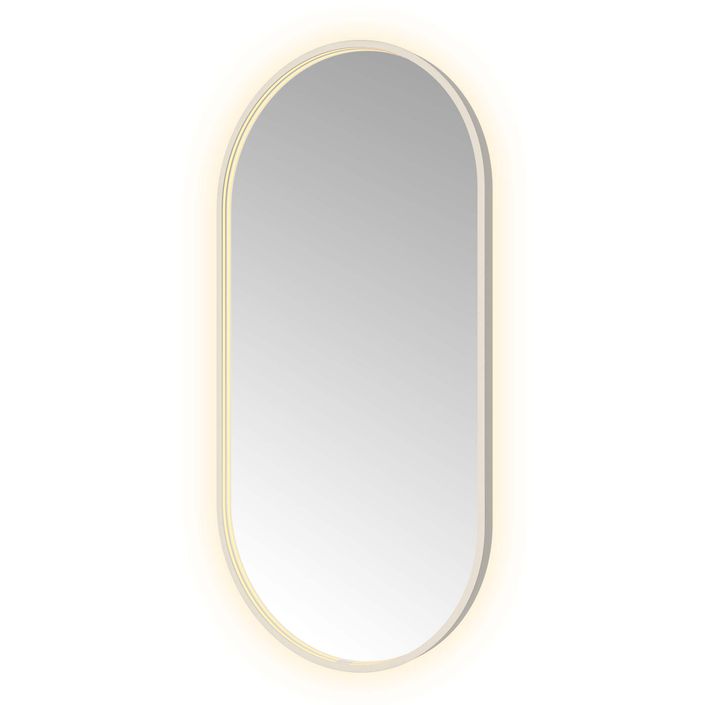 Hotbath Spiegel in aluminium frame / oval incl direct & indirect LED, spiegelverwarming, color changing, dimbaar, dottless, met afstandsbediening