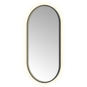 Hotbath Spiegel in aluminium frame / oval incl direct & indirect LED, spiegelverwarming, color changing, dimbaar, dottless, met afstandsbediening