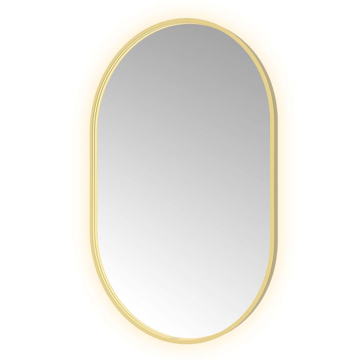 Hotbath Spiegel in aluminium frame / oval incl direct & indirect LED, spiegelverwarming, color changing, dimbaar, dottless, met afstandsbediening