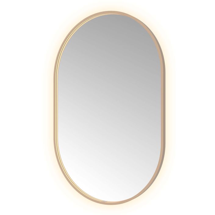 Hotbath Spiegel in aluminium frame / oval incl direct & indirect LED, spiegelverwarming, color changing, dimbaar, dottless, met afstandsbediening