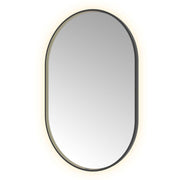 Hotbath Spiegel in aluminium frame / oval incl direct & indirect LED, spiegelverwarming, color changing, dimbaar, dottless, met afstandsbediening