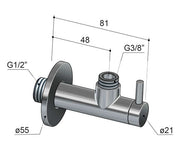 Hotbath Mate Hoekstopkraan rond met filter 1/2