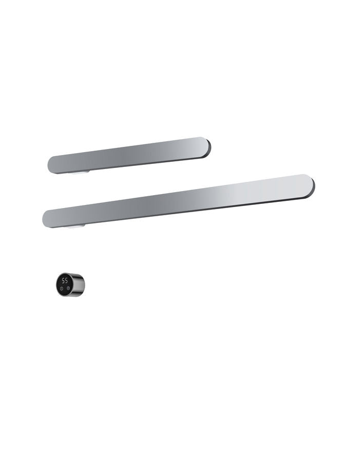 Hotbath set van 2 rails RASS80 SOFT SQUARE 80 en RASS50 SOFT SQUARE met separate schakelaar en inbouw element