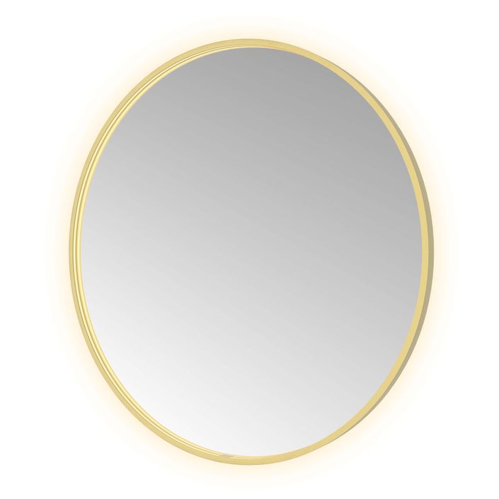 Hotbath Spiegel in aluminium frame / round incl direct & indirect LED, spiegelverwarming, color changing, dimbaar, dottless, met afstandsbediening
