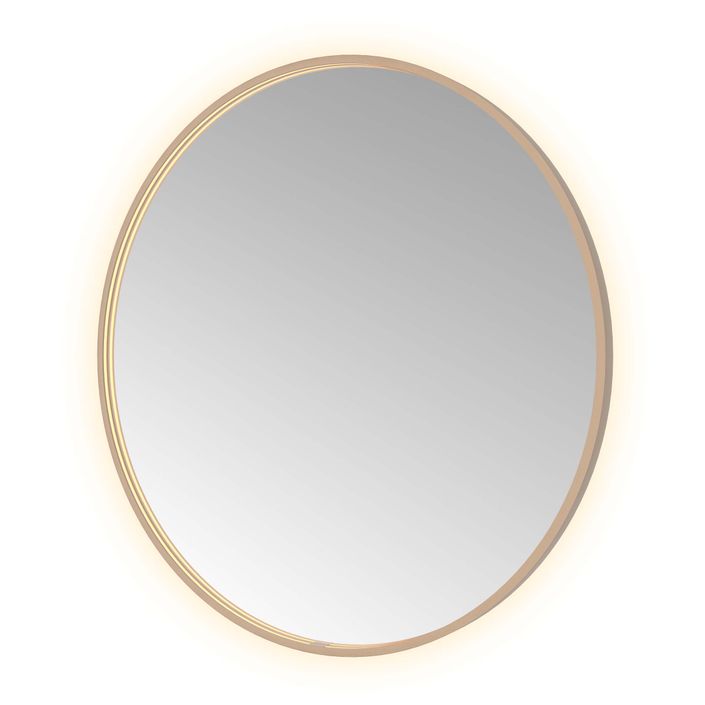 Hotbath Spiegel in aluminium frame / round incl direct & indirect LED, spiegelverwarming, color changing, dimbaar, dottless, met afstandsbediening
