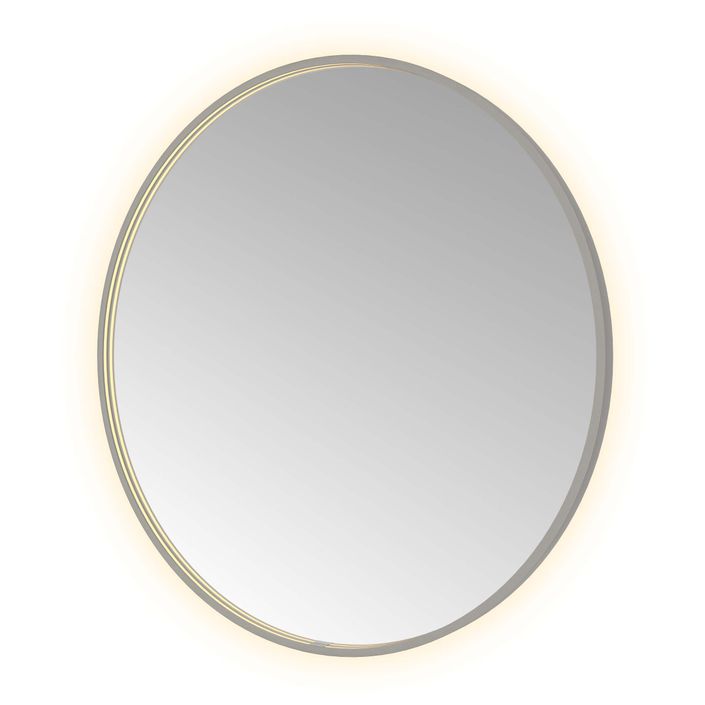 Hotbath Spiegel in aluminium frame / round incl direct & indirect LED, spiegelverwarming, color changing, dimbaar, dottless, met afstandsbediening