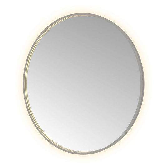 Hotbath Spiegel in aluminium frame / round incl direct & indirect LED, spiegelverwarming, color changing, dimbaar, dottless, met afstandsbediening