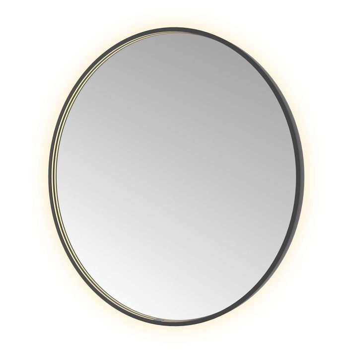Hotbath Spiegel in aluminium frame / round incl direct & indirect LED, spiegelverwarming, color changing, dimbaar, dottless, met afstandsbediening
