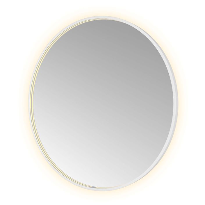 Hotbath Spiegel in aluminium frame / round incl direct & indirect LED, spiegelverwarming, color changing, dimbaar, dottless, met afstandsbediening