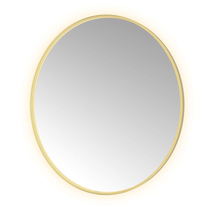 Hotbath Spiegel in aluminium frame / round incl direct & indirect LED, spiegelverwarming, color changing, dimbaar, dottless, met afstandsbediening