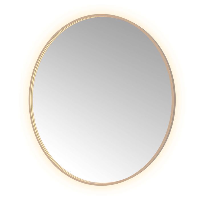 Hotbath Spiegel in aluminium frame / round incl direct & indirect LED, spiegelverwarming, color changing, dimbaar, dottless, met afstandsbediening