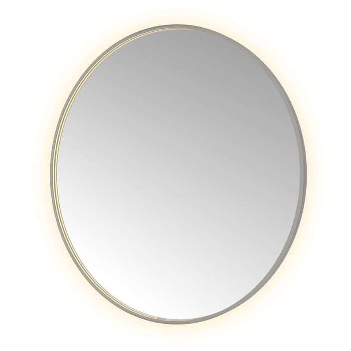 Hotbath Spiegel in aluminium frame / round incl direct & indirect LED, spiegelverwarming, color changing, dimbaar, dottless, met afstandsbediening
