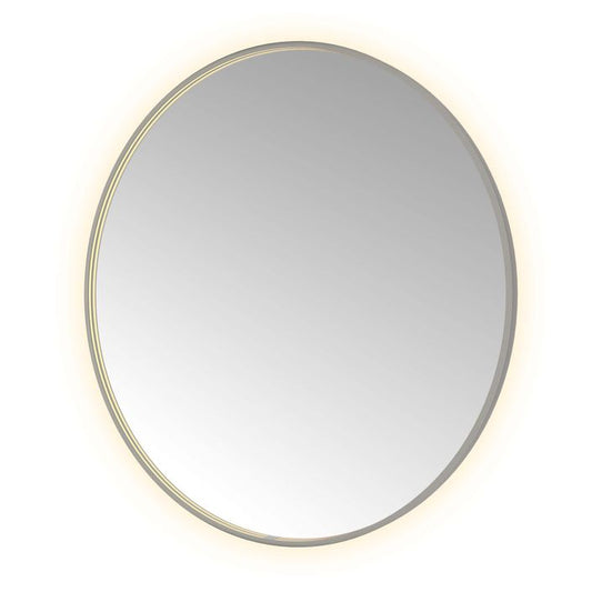 Hotbath Spiegel in aluminium frame / round incl direct & indirect LED, spiegelverwarming, color changing, dimbaar, dottless, met afstandsbediening