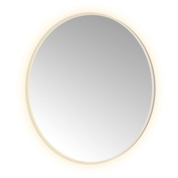 Hotbath Spiegel in aluminium frame / round incl direct & indirect LED, spiegelverwarming, color changing, dimbaar, dottless, met afstandsbediening