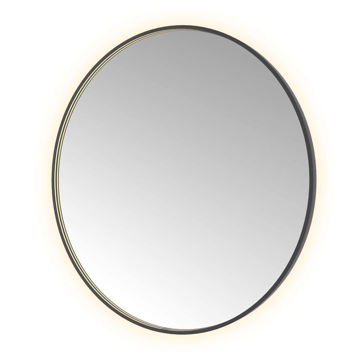 Hotbath Spiegel in aluminium frame / round incl direct & indirect LED, spiegelverwarming, color changing, dimbaar, dottless, met afstandsbediening
