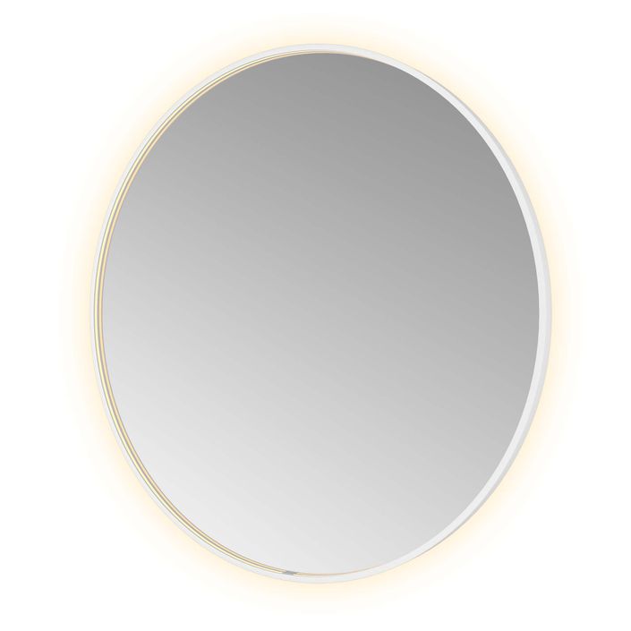 Hotbath Spiegel in aluminium frame / round incl direct & indirect LED, spiegelverwarming, color changing, dimbaar, dottless, met afstandsbediening