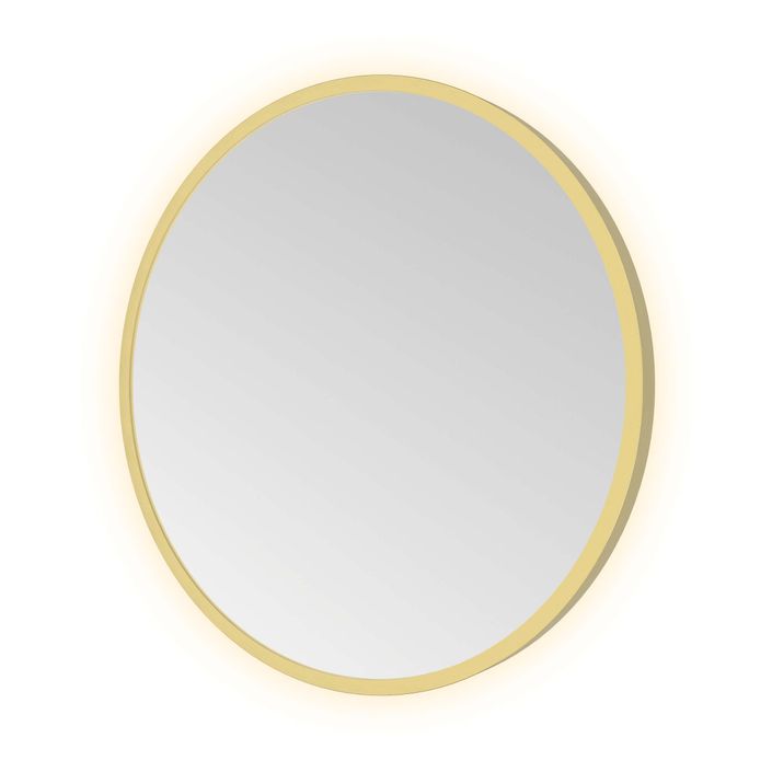 Hotbath Spiegel in aluminium frame / round incl indirect LED, color changing, dimbaar, dottless, met afstandsbediening