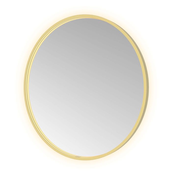 Hotbath Spiegel in aluminium frame / round incl direct & indirect LED, spiegelverwarming, color changing, dimbaar, dottless, met afstandsbediening