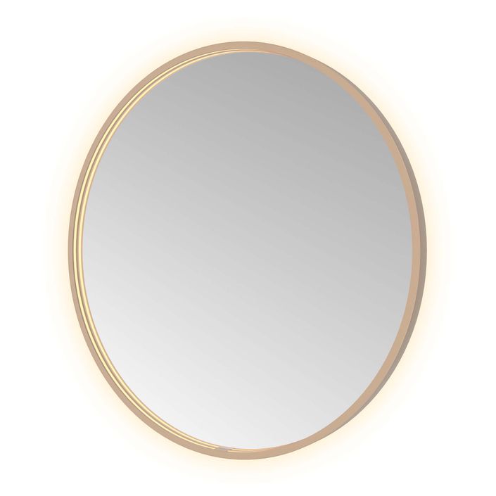 Hotbath Spiegel in aluminium frame / round incl direct & indirect LED, spiegelverwarming, color changing, dimbaar, dottless, met afstandsbediening