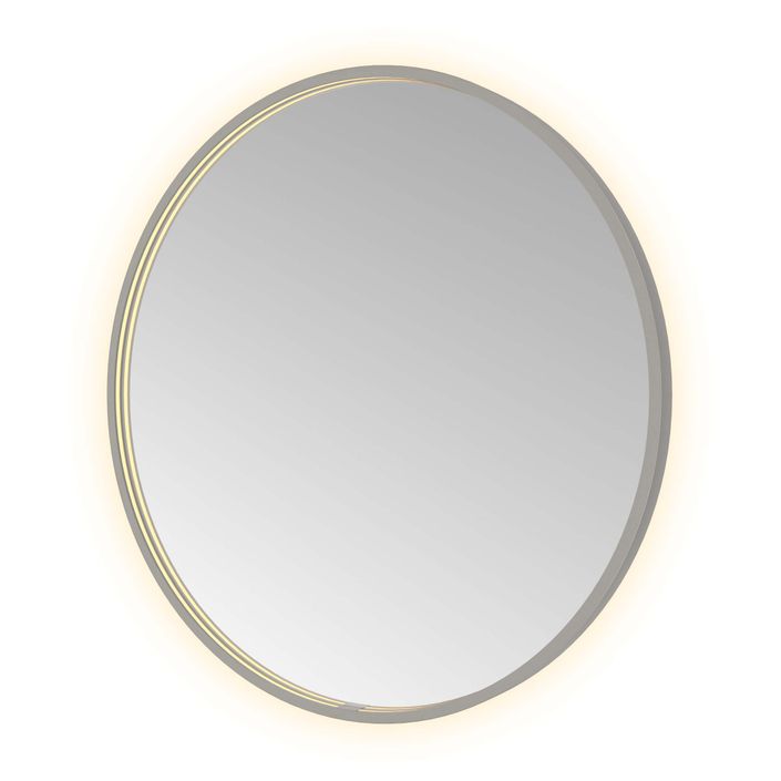 Hotbath Spiegel in aluminium frame / round incl direct & indirect LED, spiegelverwarming, color changing, dimbaar, dottless, met afstandsbediening