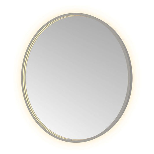 Hotbath Spiegel in aluminium frame / round incl direct & indirect LED, spiegelverwarming, color changing, dimbaar, dottless, met afstandsbediening