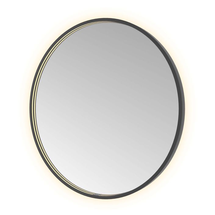 Hotbath Spiegel in aluminium frame / round incl direct & indirect LED, spiegelverwarming, color changing, dimbaar, dottless, met afstandsbediening