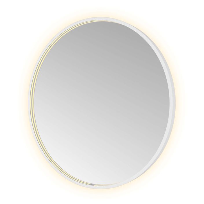 Hotbath Spiegel in aluminium frame / round incl direct & indirect LED, spiegelverwarming, color changing, dimbaar, dottless, met afstandsbediening