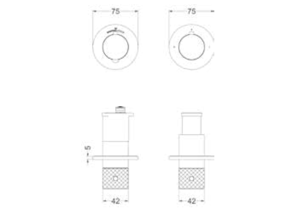 IVY Nexus Afbouwdeel inbouwthermostaat met 2-weg stop-omstel symmetry met ronde rozetten