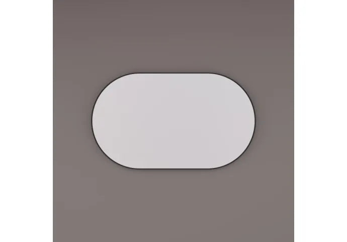 HIPP Design Toiletspiegel ovaal-recht op mat zwart industrieel metalen frame | SPV 8600 BLI