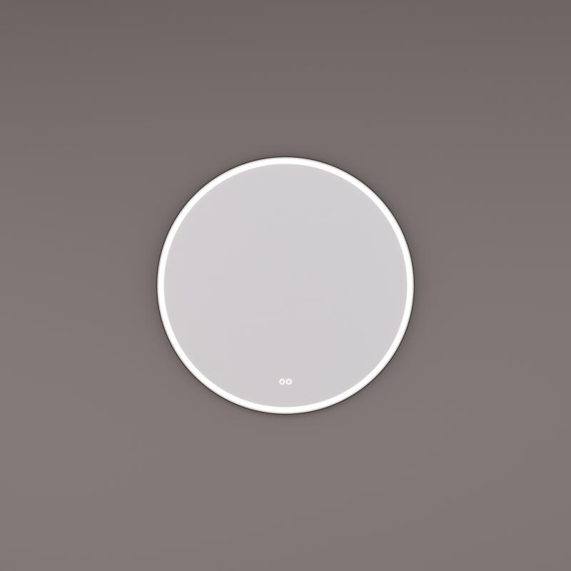 HIPP Design Voorraad spiegel rond in mat zwart met directe LED baan rondom - SPV 13000 BL
