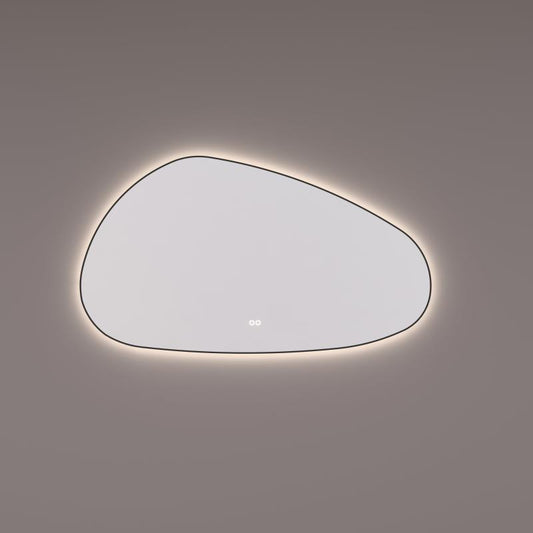HIPP Design Voorraad spiegel organisch in mat zwart met indirecte LED verlichting rondom - SPV 13600 BL