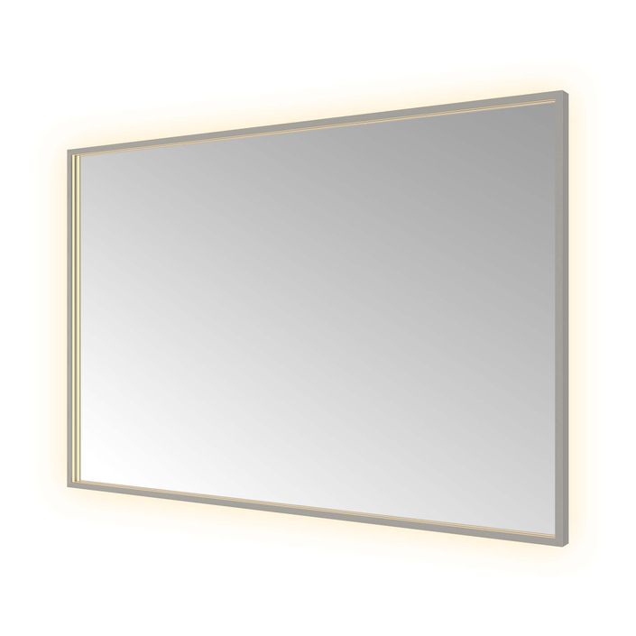 Hotbath Spiegel in aluminium frame / Square incl direct & indirect LED, spiegelverwarming, color changing, dimbaar, dottless, met afstandsbediening