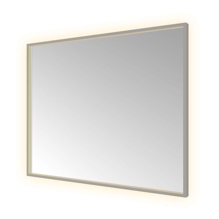 Hotbath Spiegel in aluminium frame / Square incl direct & indirect LED, spiegelverwarming, color changing, dimbaar, dottless, met afstandsbediening