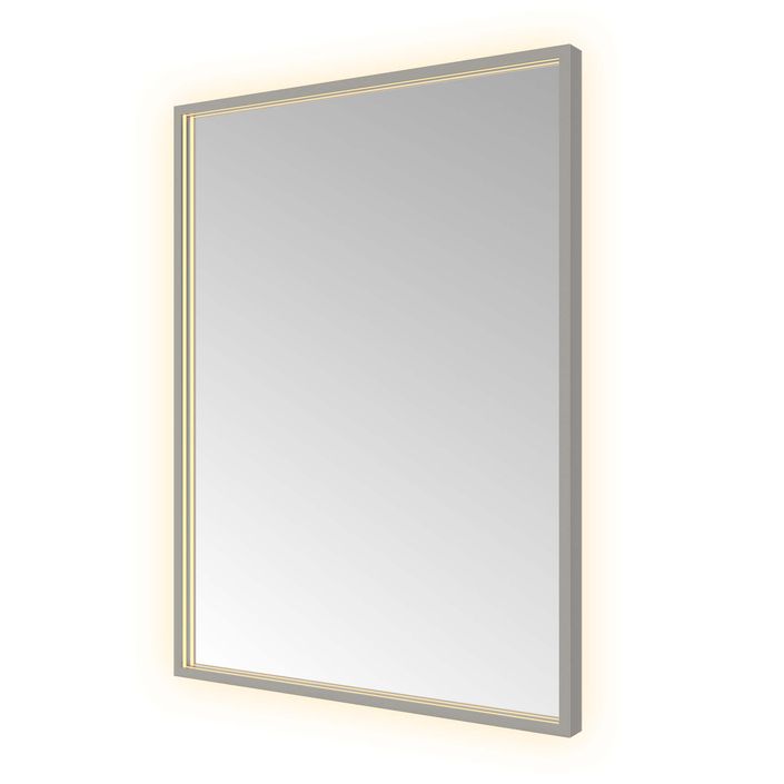 Hotbath Spiegel in aluminium frame / Square incl direct & indirect LED, spiegelverwarming, color changing, dimbaar, dottless, met afstandsbediening