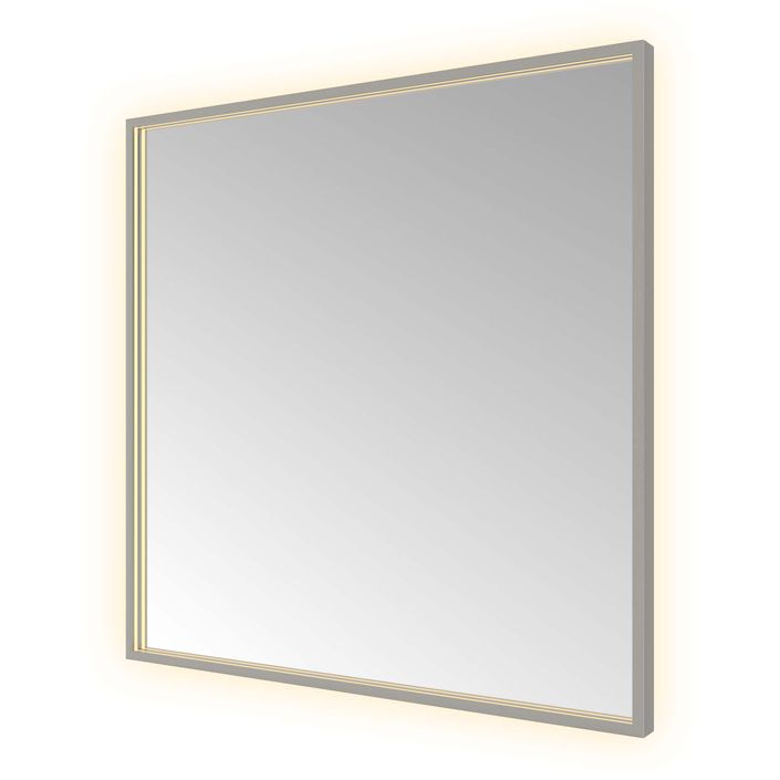Hotbath Spiegel in aluminium frame / Square incl direct & indirect LED, spiegelverwarming, color changing, dimbaar, dottless, met afstandsbediening