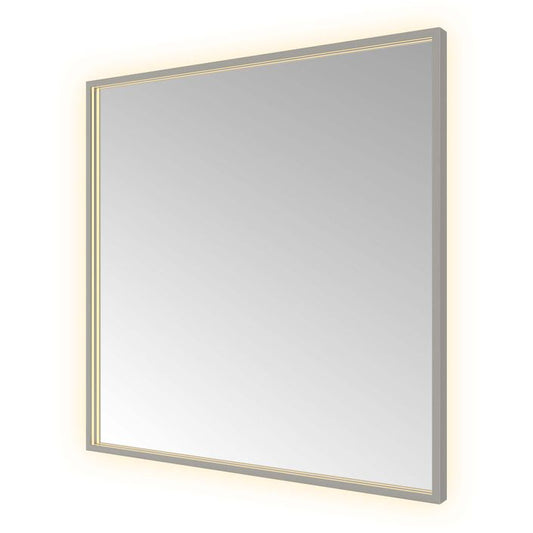 Hotbath Spiegel in aluminium frame / Square incl direct & indirect LED, spiegelverwarming, color changing, dimbaar, dottless, met afstandsbediening
