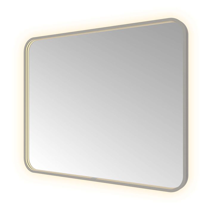 Hotbath Spiegel in aluminium frame / Soft Square incl direct & indirect LED, spiegelverwarming, color changing, dimbaar, dottless, met afstandsbediening