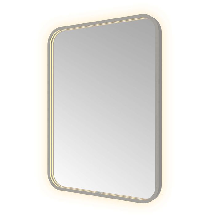 Hotbath Spiegel in aluminium frame / Soft Square incl direct & indirect LED, spiegelverwarming, color changing, dimbaar, dottless, met afstandsbediening