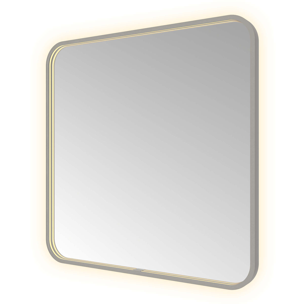 Hotbath Spiegel in aluminium frame / Soft Square incl direct & indirect LED, spiegelverwarming, color changing, dimbaar, dottless, met afstandsbediening