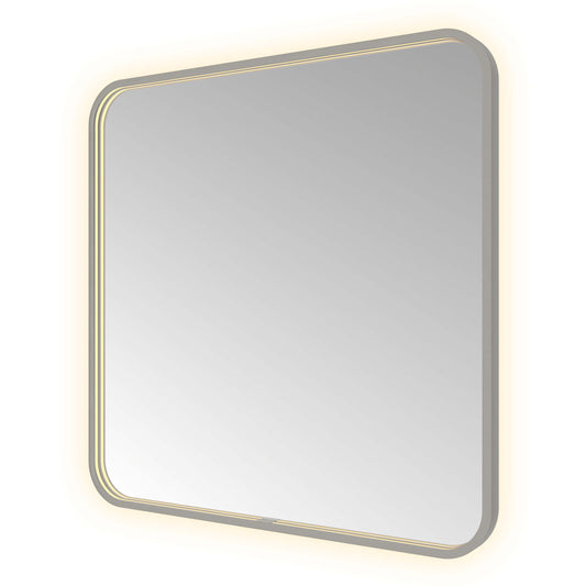 Hotbath Spiegel in aluminium frame / Soft Square incl direct & indirect LED, spiegelverwarming, color changing, dimbaar, dottless, met afstandsbediening