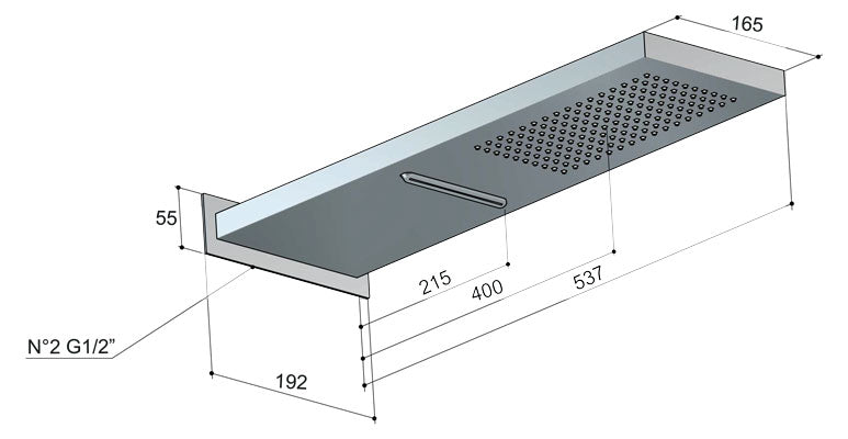 Hotbath Mate Opbouw hoofddouche wandmodel met cascade
