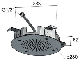 Inbouw hoofddouche Rond 280 mm GN geborsteld nikkel